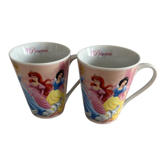 Disney Princess Ceramic Mug Set of 2 – Ariel, Snow White, Cinderella, Belle, Aur - Picture 1 of 6